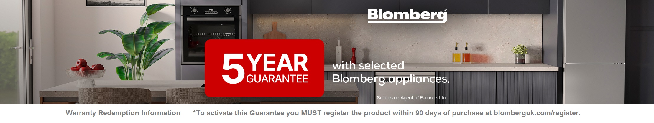 Blomberg 5 year warranty on freestanding appliances