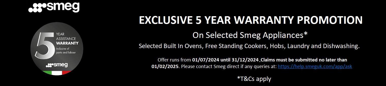 Smeg 5 Year Warranty Promo July 2024 to Dec 2024