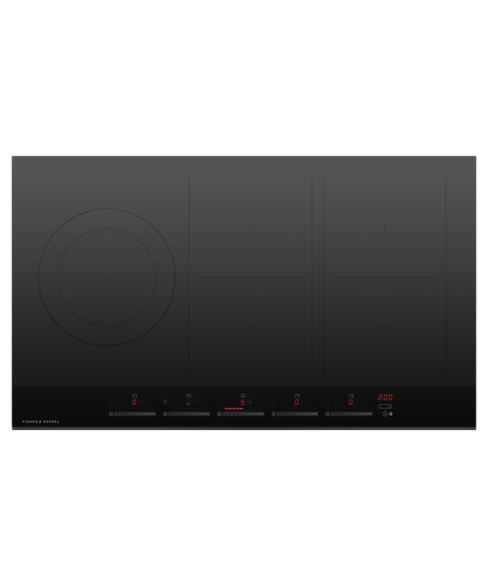 Fisher and Paykel CI905DTB4 90cm Series 7 5 Zone Induction Hob, 2 SmartZones Black