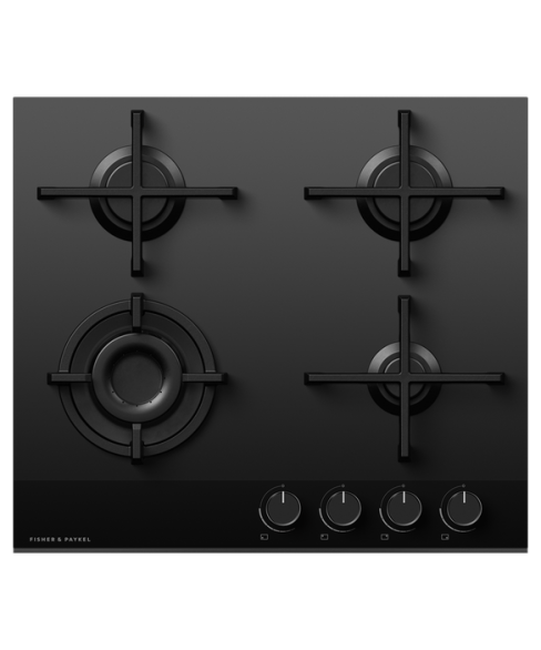 Fisher and Paykel CG604DNGGB4 60cm Series 9 4 Burner Gas Hob, Natural Gas - Black