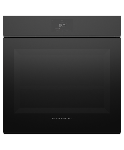 Fisher and Paykel OB60SMPTNB1 60cm Series 9 Minimal Handleless Pyrolytic Oven, Black, A Rated