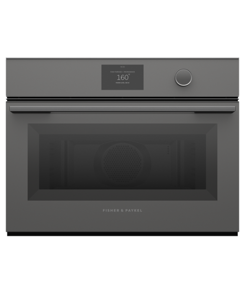 Fisher and Paykel OM60NMTDG1 60cm Built In Series 9 Minimal Compact Combi-Microwave Oven, Grey