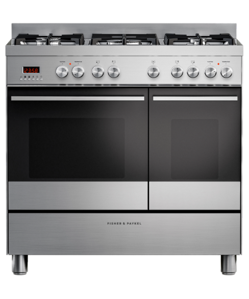 Fisher and Paykel OR90L7DBGFX1 90cm Series 7 Contemporary 5 Burner Dual Fuel Range Cooker - Stainless steel