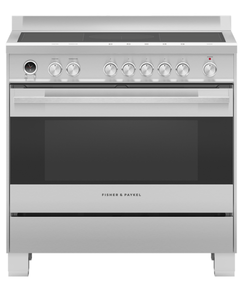 Fisher and Paykel OR90SDI6X1 90cm Series 9 Contemporary 5 Zone Induction Pyrolytic Range Cooker, 2 SmartZones, Stainless Steel