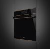 Smeg SO6606WAPNR Dolce Stil Novo 60cm Built-In Omnichef Single Oven with Steam & Microwave Functions, Black - Copper Trim