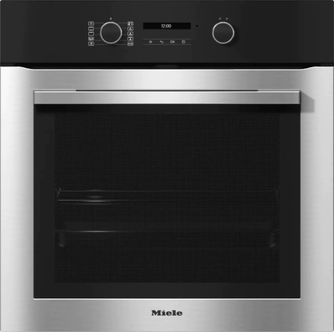 Miele H2761BP 76L Built-In Electric Single Oven with Pyrolytic Cleaning in Clean Steel - A+ Rated