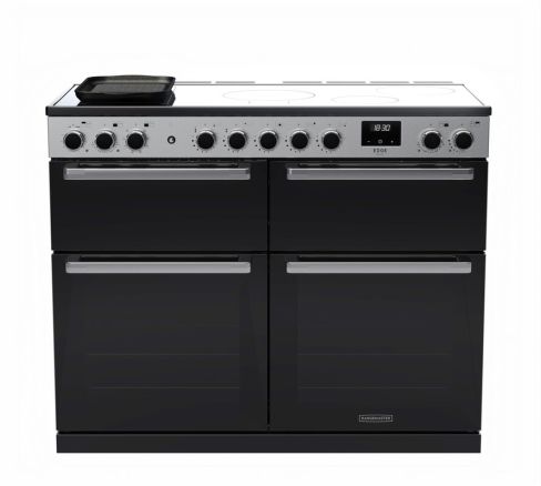 Rangemaster EDDLB110EIGBLK/CM1 110cm Induction Range Cooker Black Glass - Chrome, A Rated