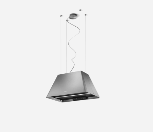 Elica IKONA-SS Ikona Light 60cm Wide Suspended Island Hood, Stainless Steel A Rated