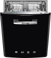 Smeg DIFABBL 60cm Retro 50s Style Under counter built-in dishwasher, Black