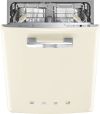 Smeg DIFABCR 60cm Retro 50s Style Under counter built-in dishwasher, Cream