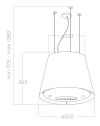 Elica EASY-UX-SS 50cm Wide Suspended Island Hood, Stainless Steel, A Rated