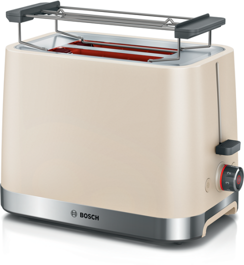 Bosch TAT4M227GB Compact Toaster, 2 Slice, Cream