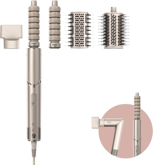 Shark HD436SLUK FlexStyle Air Styler & Hair Dryer for Straight & Wavy Hair - 4 Attachments - Stone
