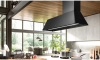 Elica IKONA-MAXXI-SS 120cm Wide Suspended Island Hood In Black A Rated