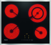 Miele KM6520FR 60cm 4 Zone Ceramic Hob - Black - Stainless Steel Frame