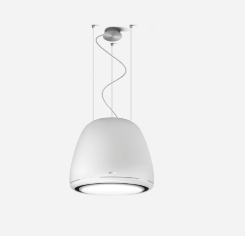 Elica DIVA-CLASSIC 50cm Wide Suspended Island Hood, Matte White A Rated