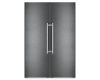Liebherr XRCBS5295 American Style Black Steel No Frost Freestanding Side by Side Fridge Freezer with Ice Maker