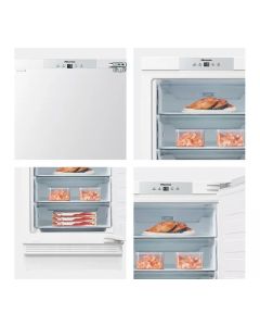 Hisense FUV124D4AWE Integrated Under Counter Freezer with Fixed Hinge System, Manual Defrost