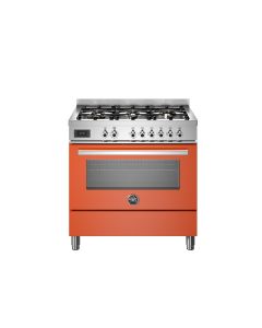 Bertazzoni PRO96L1EART2 Professional 90cm Range Cooker Single Oven Dual Fuel Gloss Orange