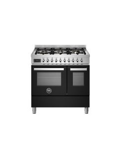 Bertazzoni PRO96L2ENET2 Professional 90cm Range Cooker Twin Oven Dual Fuel Gloss Black