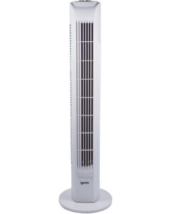 igenix DF0035T Tower Fan, Oscillating, 7.5 Hour Timer, 29 Inch, White