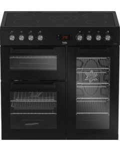 Beko KDVC90K 90cm Double Oven Range Cooker with 5 Zone Ceramic Hob - Black A Rated