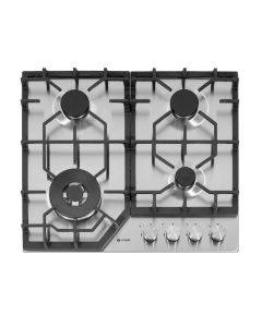 Caple C4061G 58cm Wide 4 Burner Gas Hob with Cast Iron Supports - Stainless Steel