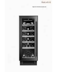 Caple WI3126BG 295mm Wide Undercounter Built In  Single Zone Wine Cooler Black