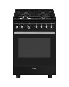 Smeg CX61GMBL 70L Dual Fuel Slot In Cooker With Vapor Clean - Black - A Rated