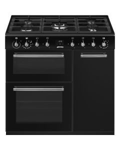 Smeg CX93GMBL 90cm Concert Dual Fuel Range Cooker Black