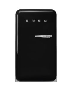 Smeg FAB10LBL6 55cm Retro 50s Style Free Standing Fridge with Ice Box in Black, Left hand hinge