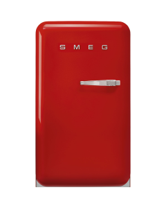 Smeg FAB10LRD6 55cm Retro 50s Style Free Standing Fridge with Ice Box in Red, Left hand hinge