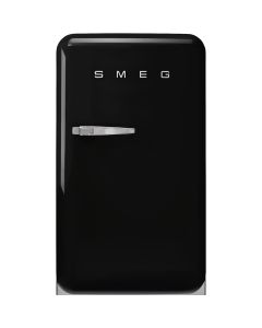 Smeg FAB10RBL6 55cm Retro 50s Style Free Standing Fridge with Ice Box in Black, Right hand hinge