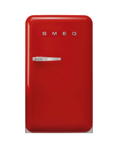 Smeg FAB10RRD6 55cm Retro 50s Style Free Standing Fridge with Ice Box in Red, Right hand hinge
