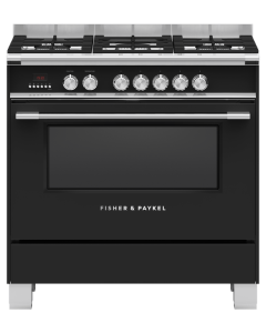 Fisher and Paykel OR90SCG4B1 Series 7 90cm Wide Dual Fuel Range Cooker - Black