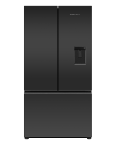 Fisher and Paykel RF540AZUB6 American Fridge Freezer, Plumbed, Black, E Rated