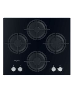 Hotpoint HGS61SBK 60cm 4 Burner Gas On Glass Hob, Black