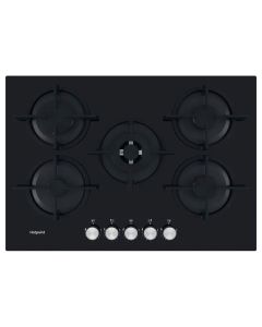 Hotpoint HGS72SBK 73cm Black Gas On Glass Hob