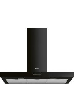 Smeg KBT900BL 90cm Universal T Shape Chimney Cooker Hood, Black