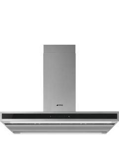 Smeg KLTI9L4X 90cm T Shape Island Cooker Hood, Stainless Steel and Glass A Rated
