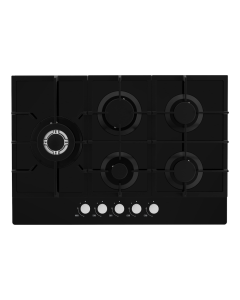 Statesman GH175GB 75cm Wide Gas On Glass With 5 Burners In Black