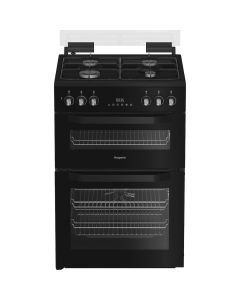 Hotpoint HDD6GDC2B1 Black Dual Fuel Double Cooker - 60cm - A Energy