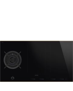 Smeg PM6954R 90 cm Dolce Stil Novo Mixed Fuel Hob, Black