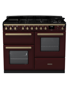 Rangemaster ESDLO110DFPBOR/AB1 110cm Dual Fuel Range Cooker OC Bordeaux /Antique Brass A-Rated