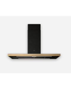 Elica BIO-ISLAND-BLK 120cm Wide Island Hood - Black-Oak Wood - A++ Rated