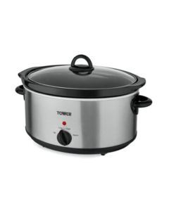 Tower T16029BF 5.5Litre Oval Slow Cooker Stainless Steel