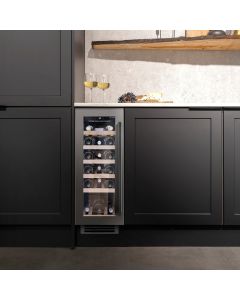 Caple WI3155BG 295mm Wide Undercounter Built In Single Zone Wine Cooler Black Glass