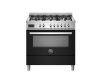 Bertazzoni PRO96L1ENET Professional 90cm Range Cooker Single Oven Dual Fuel Gloss Black