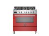 Bertazzoni PRO96L1EROT Professional 90cm Range Cooker Single Oven Dual Fuel Gloss Red