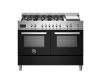 Bertazzoni PRO126G2ENET2 Professional 120cm Range Cooker Twin Oven Dual Fuel Gloss Black